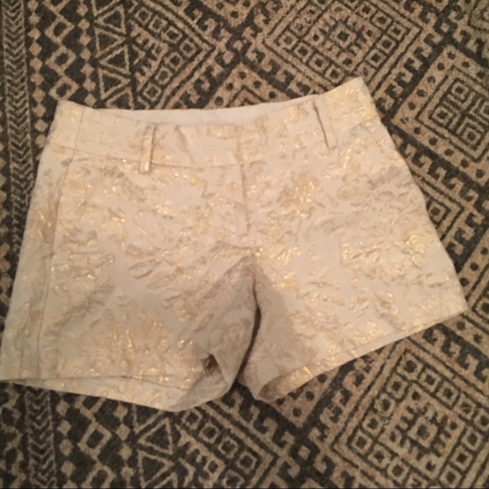 Lauren Conrad gold and cream shorts